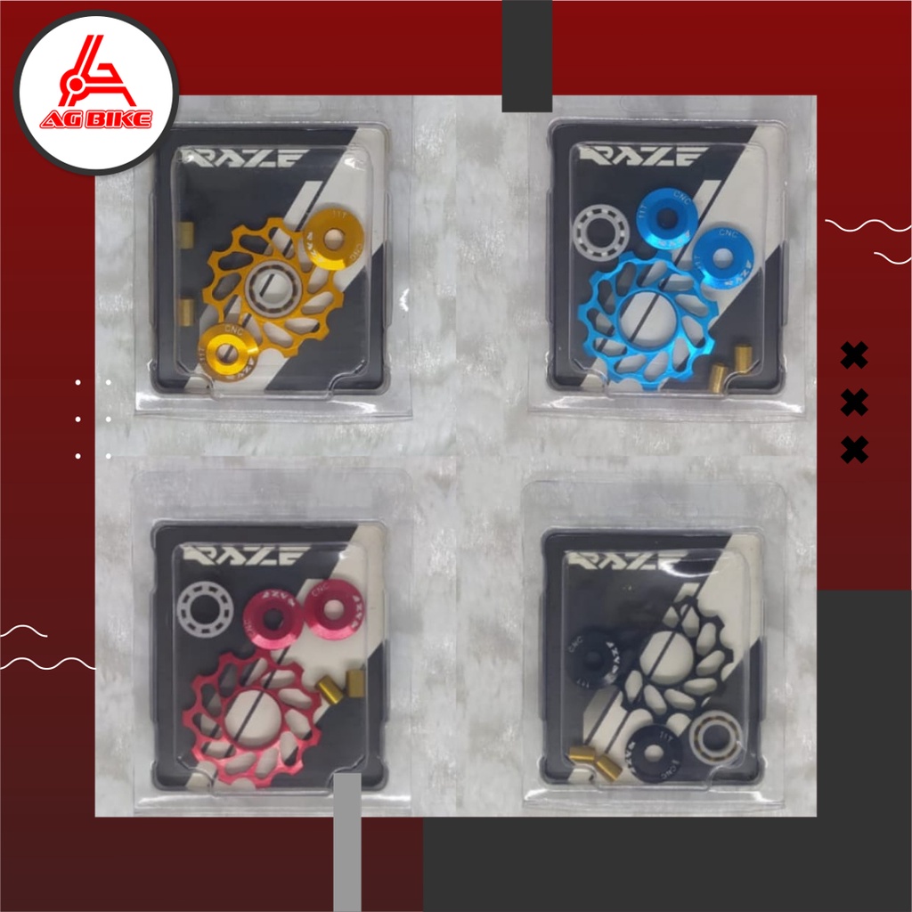 Pulley Rd Sepeda 11T Alloy Cnc Ceramic Raze Warna Hitam Merah Biru Gold