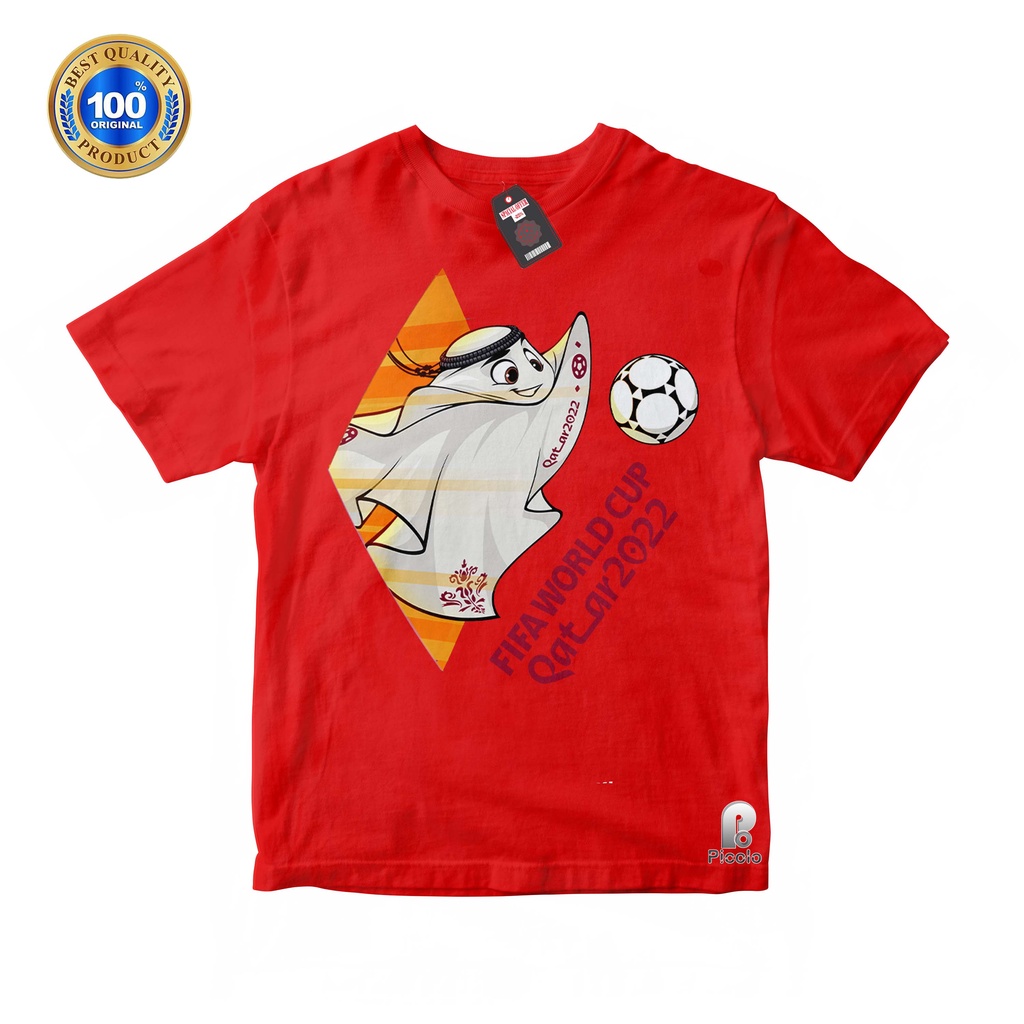 BAJU ANAK KAOS ATASAN ANAK MASKOT PIALA DUNIA 2022 BAHAN COTTUN