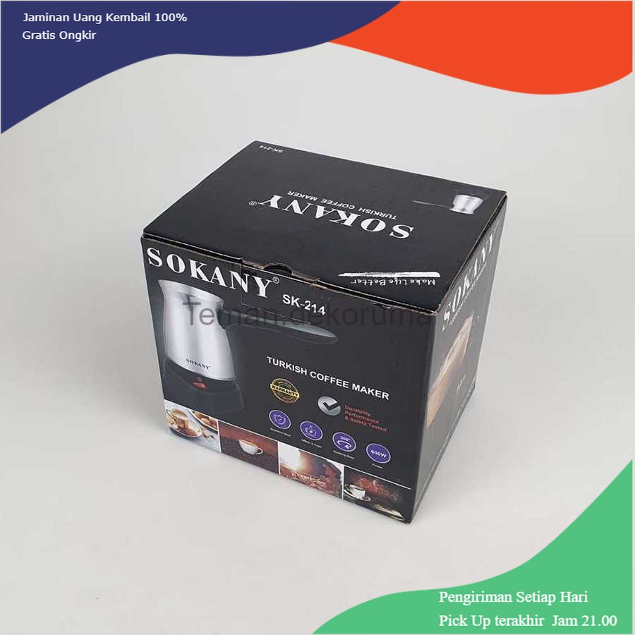 TD - PR SOKANY Teko Pemanas Elektrik Kopi Espresso Turki 600W 500ml - SK-214