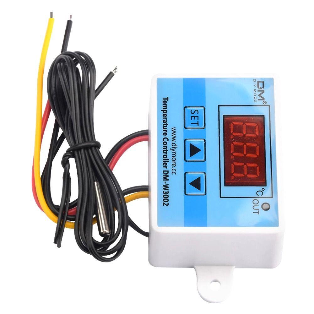 POPULAR Populer Termostat Suhu Digital Thermostat Control Switch Dengan Probe 10A 12V 24V 110V 220V Modul Termostat
