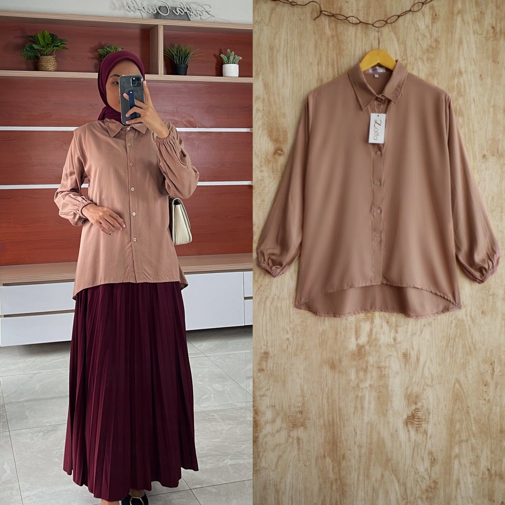 KARINA blouse by ZALFA OUTFIT / blouse polos / kemeja polos / blouse rayon