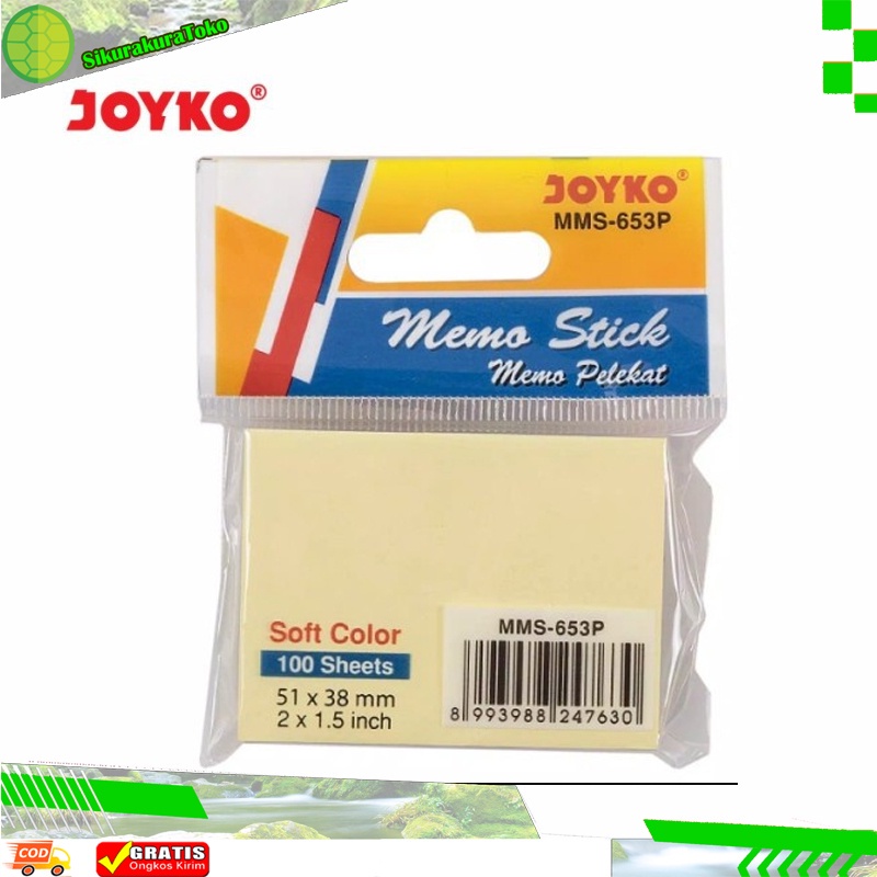 (NCS) Memo Stick JOYKO Sticky Notes MMS-653P 51x38 mm Kertas Note dengan Pelekat 1 Pack 100 Sheets MMS 653P (PAK)