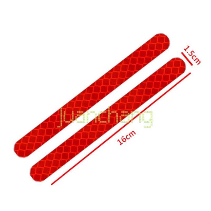 1 / 2pcs Stiker Strip Reflektif Anti Air / Tabrakan Untuk Kaca Spion Mobil
