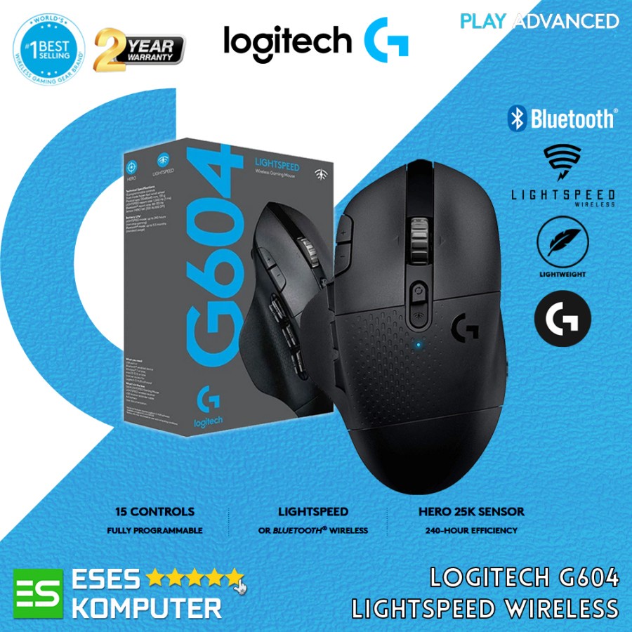 Mouse Logitech G604 G 604 Wireless - Gaming - Lightspeed - Garansi Ori