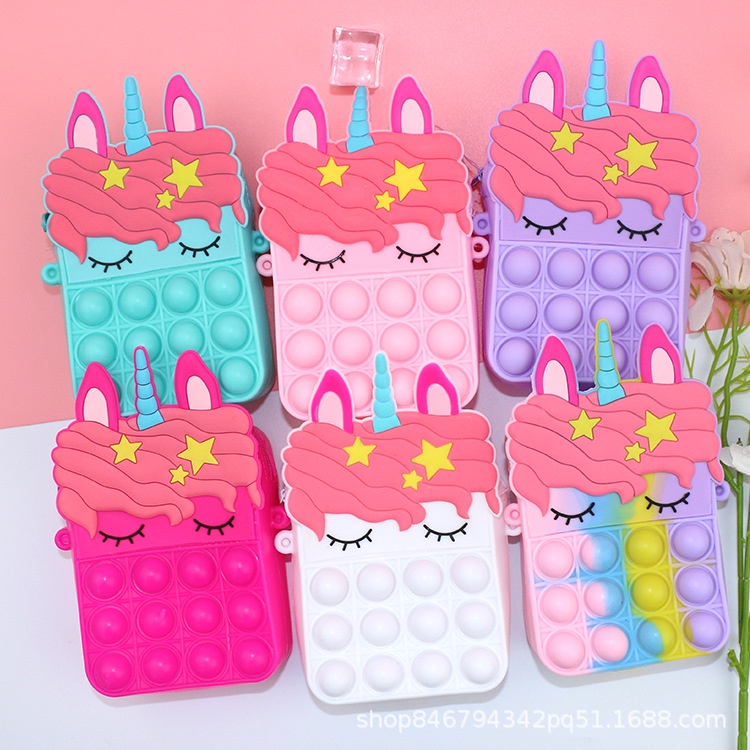 Spearhead unicorn miniatur/silicone deexpressor afirmatif dompet kosong