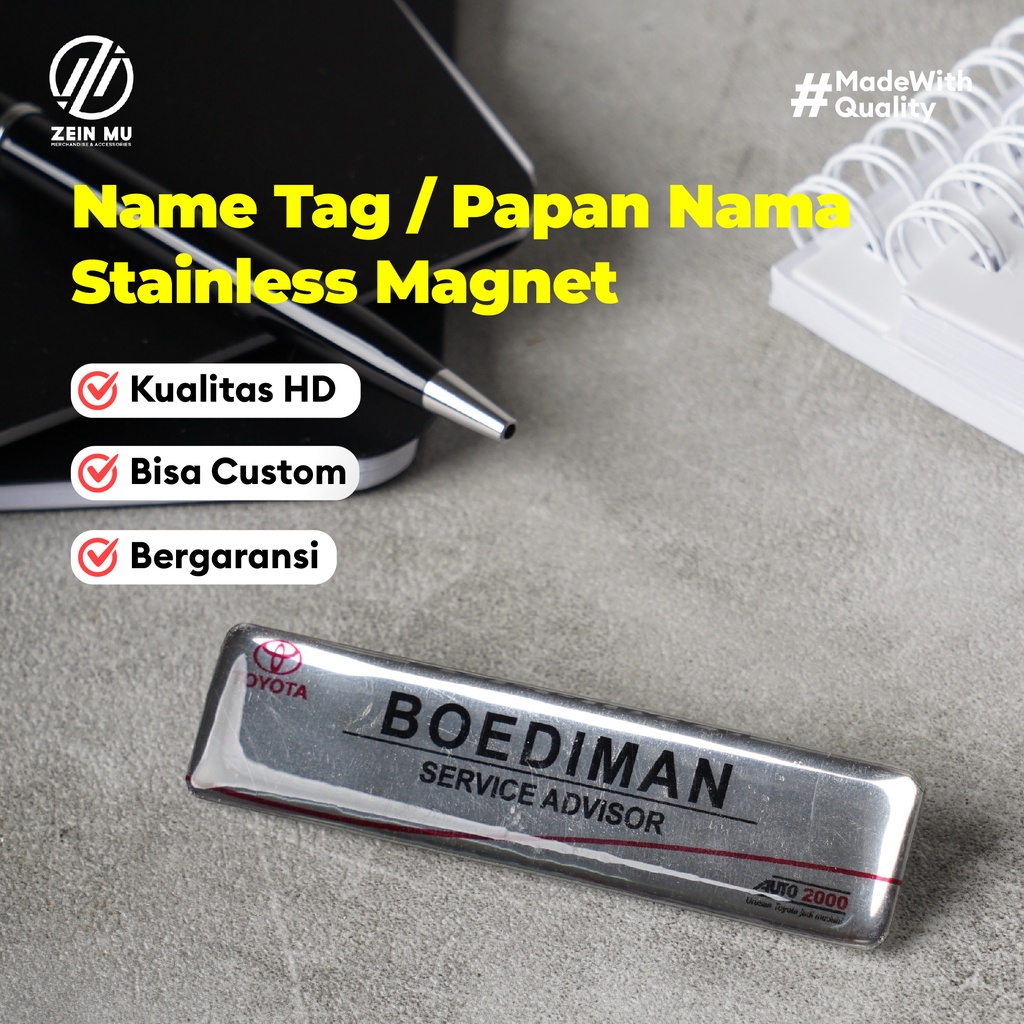 

Name Tag / Papan Nama Stainless Magnet