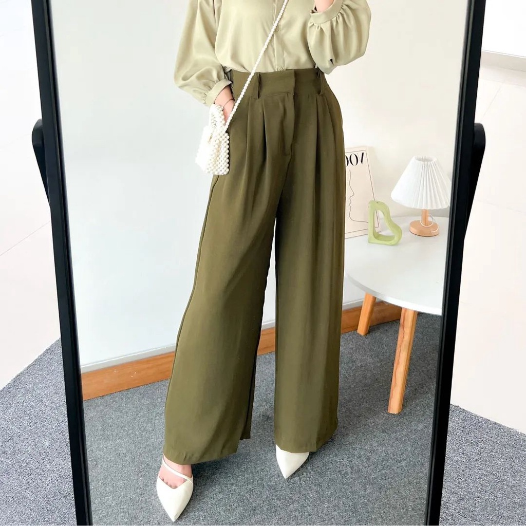 Celana Kulot Wanita Loose Pants Celine Jumbo  Celana Kerja Highwaist Anti kusut