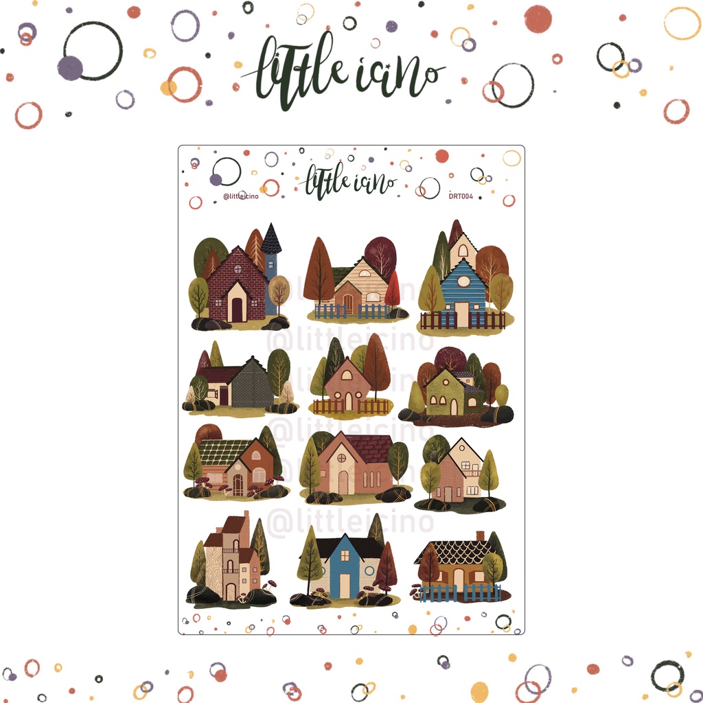 

STICKER JOURNAL AESTHETIC Mini Houses untuk planner, bullet journal dan journal | DRT004 | littleicino