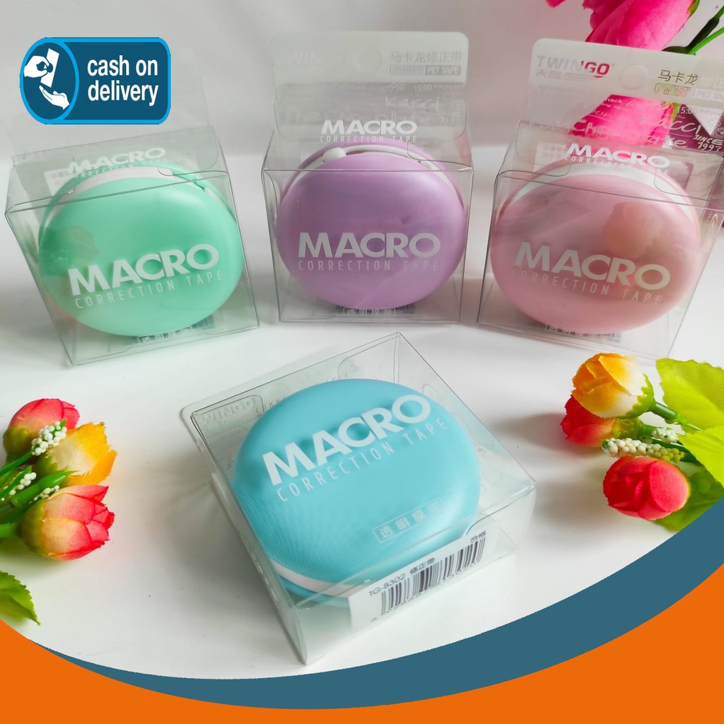 

CORRECTION TAPE ROLL MAKARON SWEET TIPE-X MACARONS TIP EX BENTUK MAKANAN SWEET