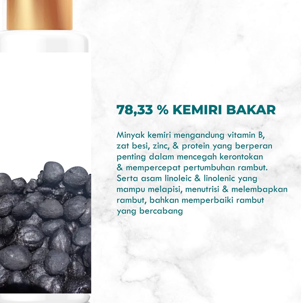 Smuuty Hair Treatment Serum Kemiri Bakar 100% Herbal BPOM Bonus Emas Mini