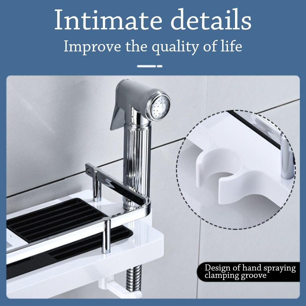 Solighter Tempat Penyimpanan Shower Kamar Mandi Shower Head Holder Tray Holder-Rak Aksesoris Storage Organiser