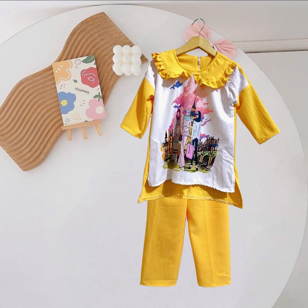 baju slebew cringkel anak perempuan 3 sampai 8 tahun