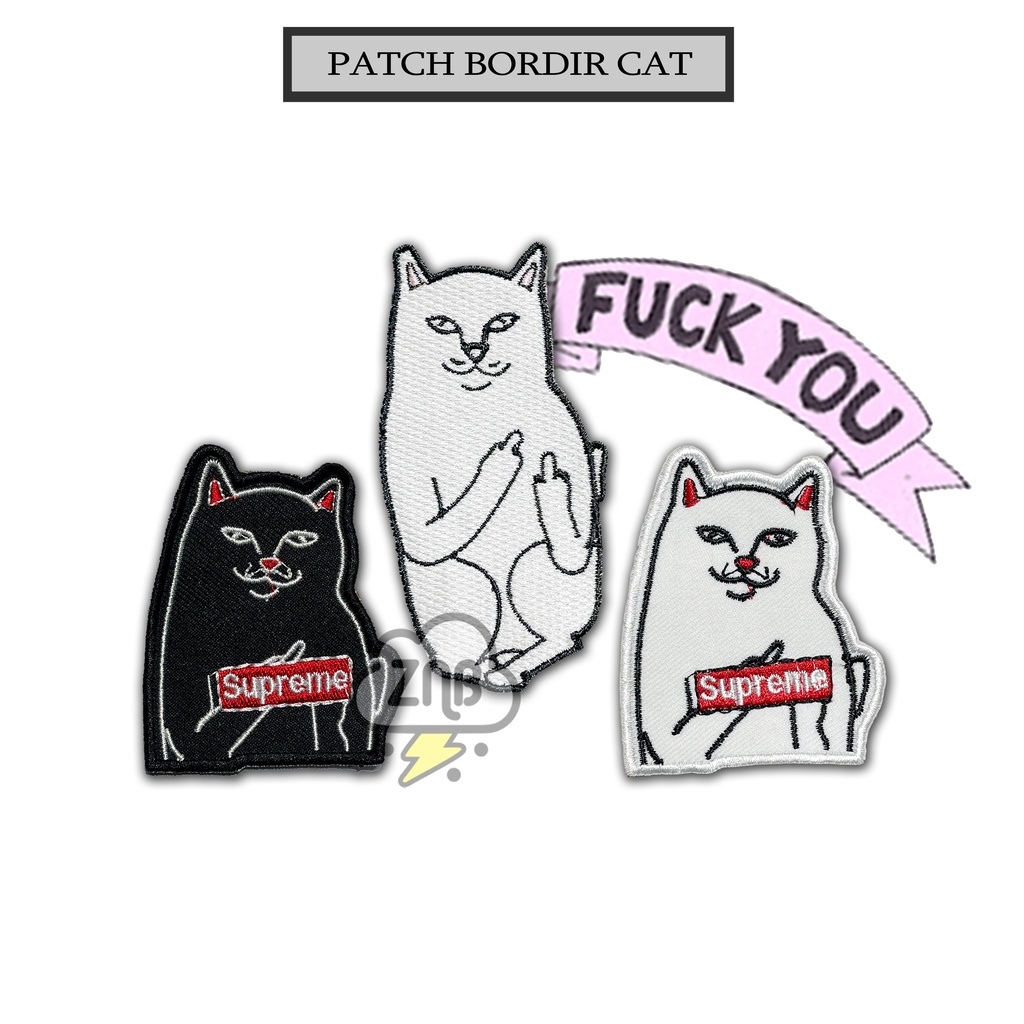 PATCH BORDIR KUCING PATCH CAT EMBLEM BORDIR ASESORIS FASHION