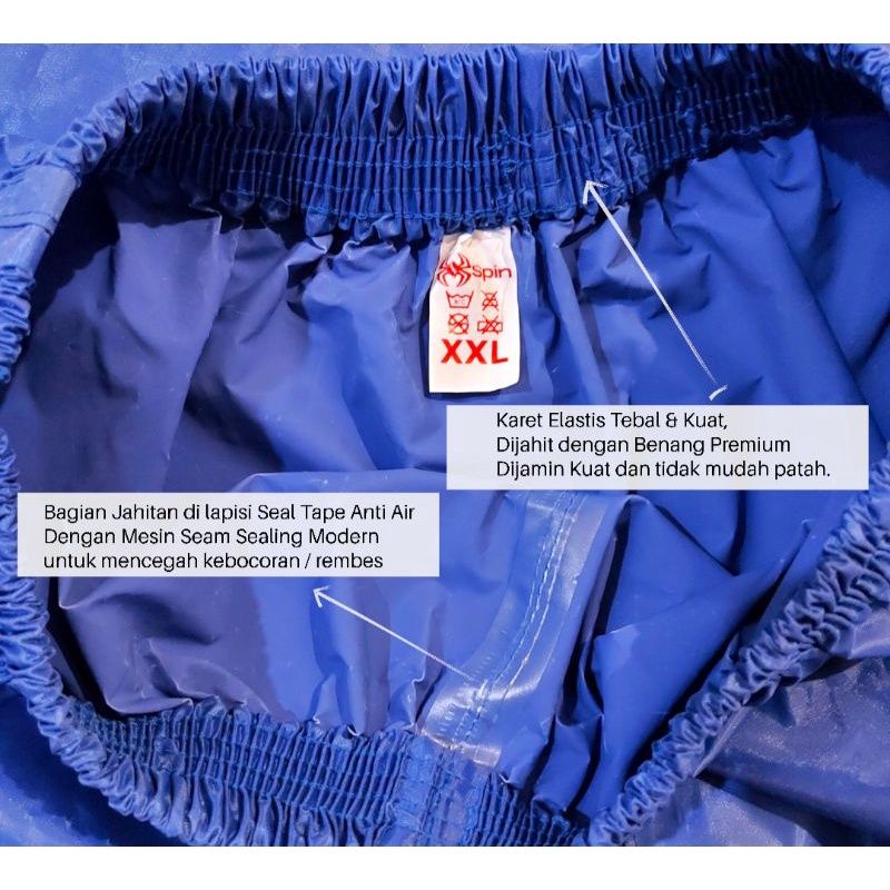 Jas Hujan Spin Jaket Celana Triton Jumbo XXL