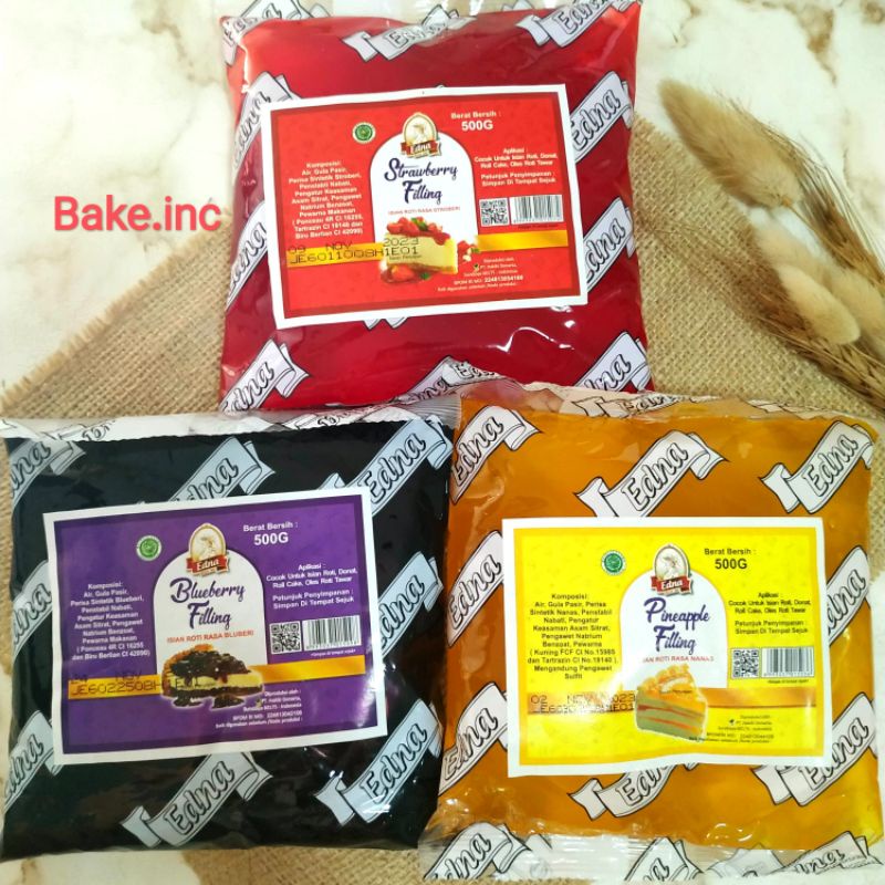 

[Bake.inc] EDNA FILLING 500g Strawbery/ Blueberry / Nanas