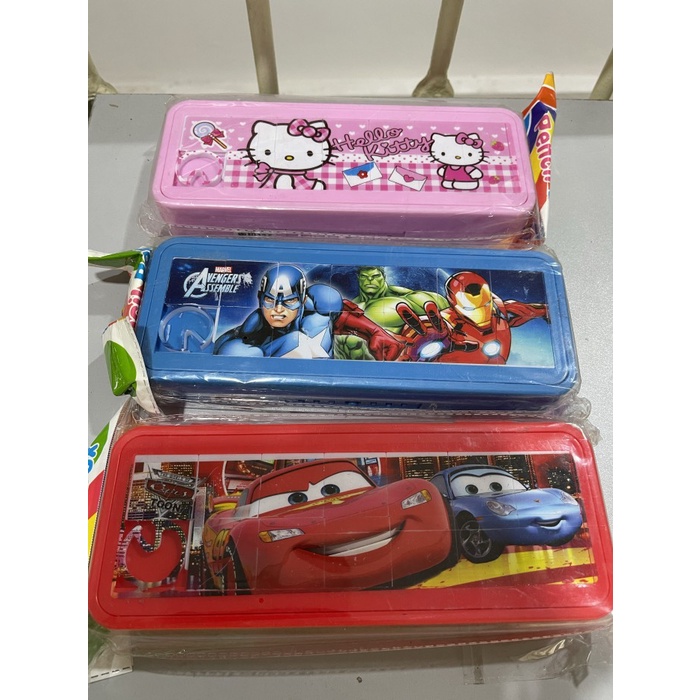 

pencil case mika plastik puzzle kunci kode motif disney satuan OLS76