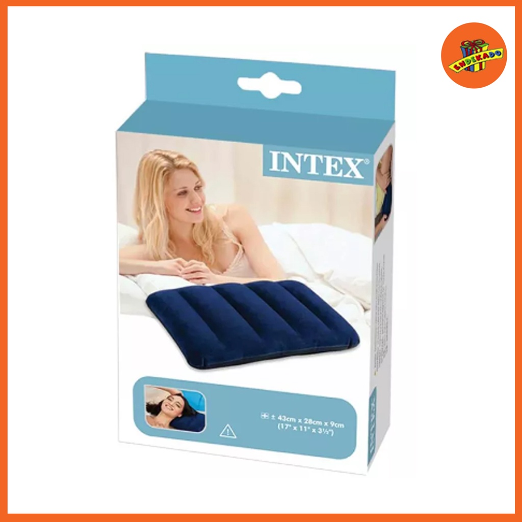 INTEX Fabric Pillow Royal Blue 68672 - Bantal Angin - Travel Pillow