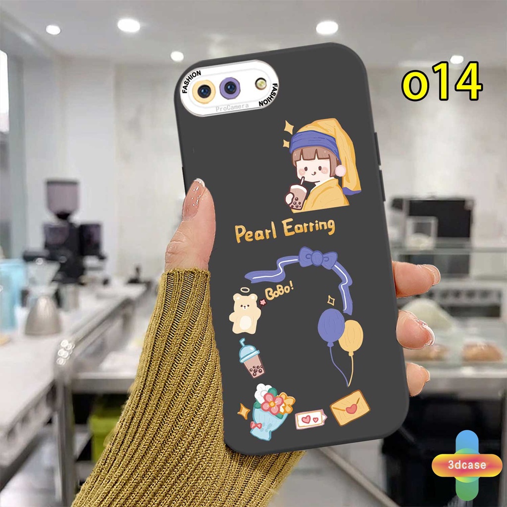 Case HP OPPO A5S A7 A54 A15 A3S A16 A95 A5 A9 A31 A53 2020 A12 A1K A16K A54S Reno 4 5F 4F A74 A15S A52 A11K A92 A35 A11 A93 A32 A72 A94 A53S F17 PRO A16S A12S Pearl Earrings Girl Silicone Case