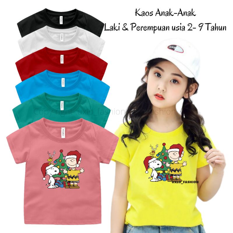 Kaos Baju Natal Anak Laki Dan Perempuan Unisex Umur 2sampai9 Tahun Motif Santa Claus Uxlo Fashion