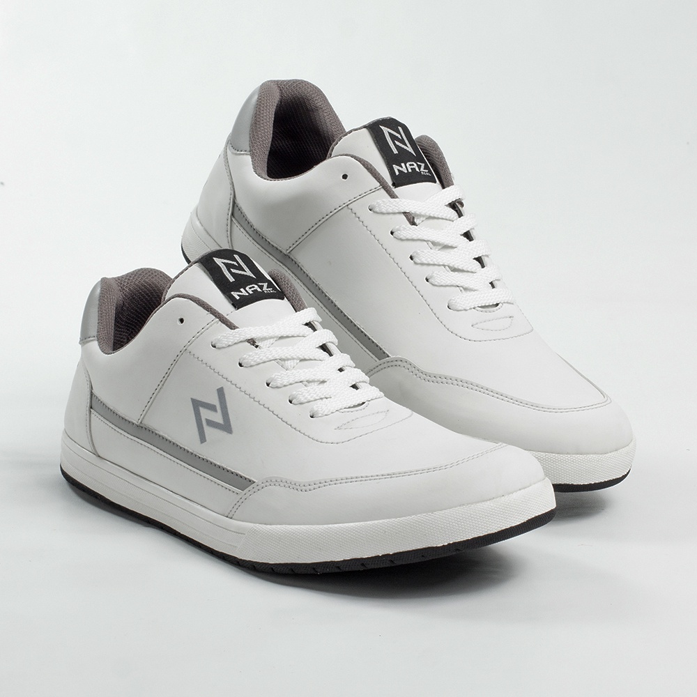 LEO WHITE GREY |ManNeedMe x NAZ| Sepatu Sneakers Pria Casual Sneaker Cowok ORIGINAL