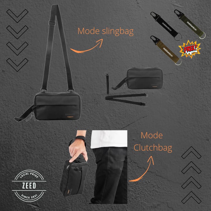 Tas Clutch Pria Original Handbag Branded Hitam Waterproof Twomode