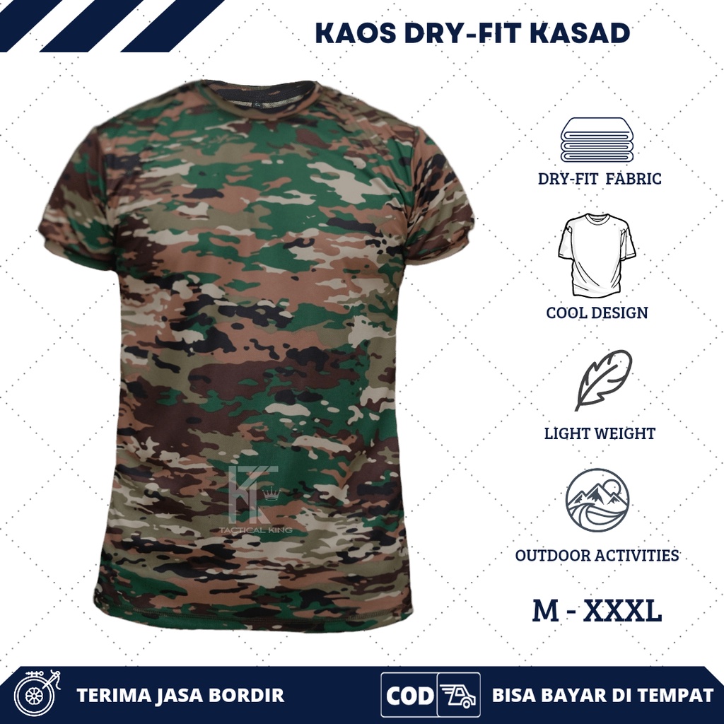 KAOS LORENG TNI AD TERBARU KAOS LORENG TNI NKRI KAOS KASAD BAHAN DRY-FIT