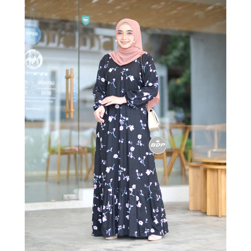 DIANPUTRI DASTER ARAB | GAMIS JEJE | RAYON SUPER GRADE A ORI MODEL RESLETING DEPAN BUSUI & BUMIL LD 110-2