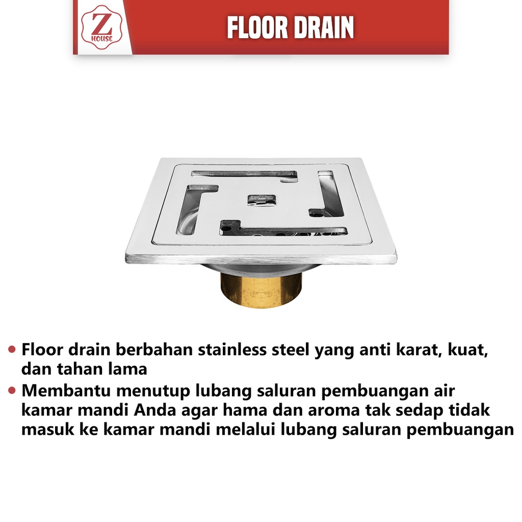 Saringan Got Kuningan Minimalis Kamar Mandi / Floor Drain Anti Bau / Saringan Got Toilet