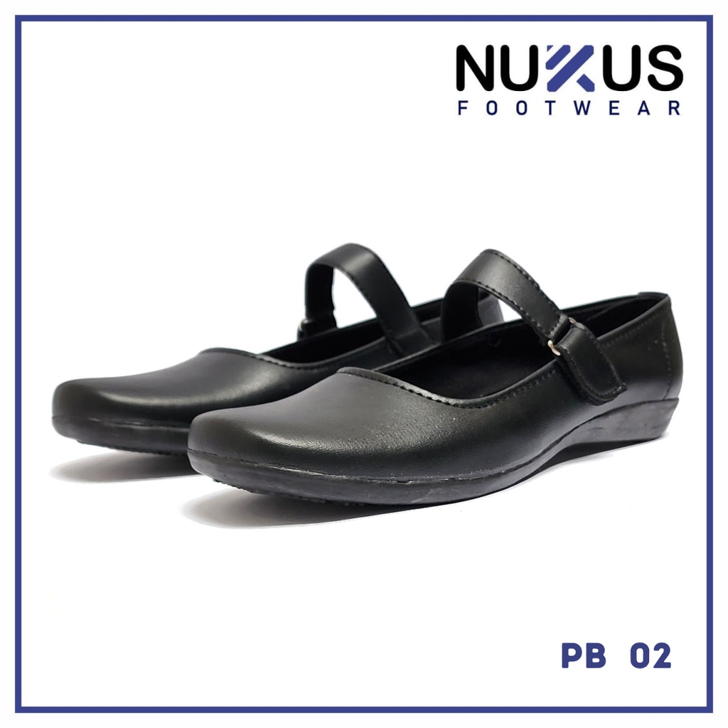 Sepatu Paskibra Flat Pantofel Wanita Hitam - PB 02