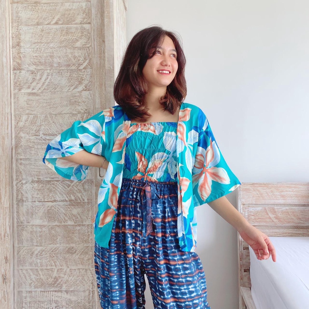 Cardigan Set Kemben Bunga Bali