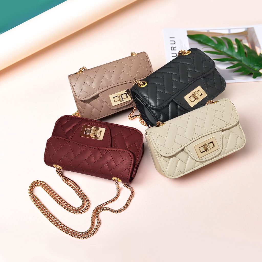 Slingbag Mini Cewek Tas Selempang Rantai Kecil Wanita Trendy Shoulder Bag Terbaru Murah tas selempang mini sling bag