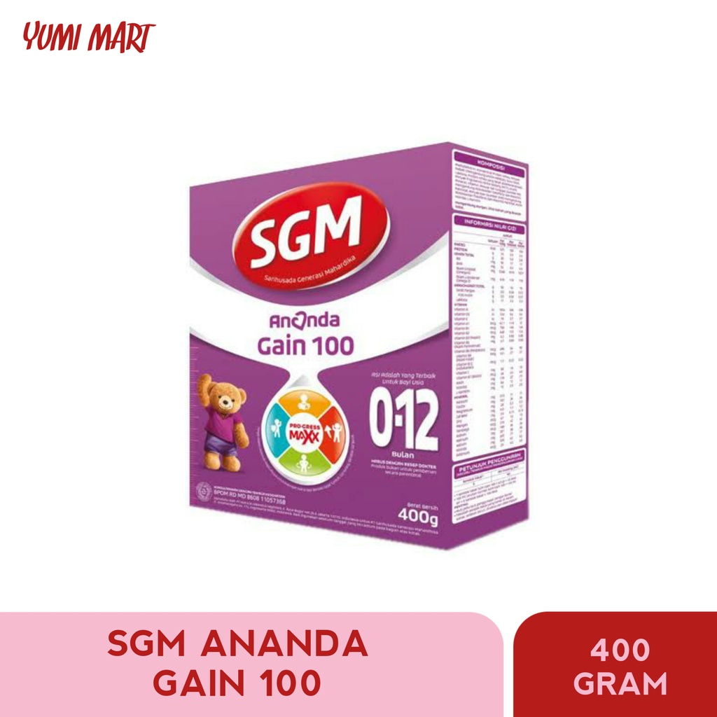 SUSU SGM ANANDA GAIN 100 [400 GRAM] USIA 0-12 BULAN