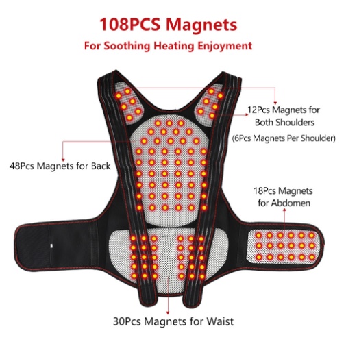 Rompi Terapi Kesehatan Tubuh Magnetic Pemanas Terapi Punggung Bahu Pinggang Perut