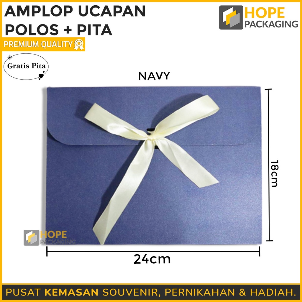 Amplop Ucapan dengan Pita uk. 18x 24 cm / Amplop Polos / Aesthetic / Vintage