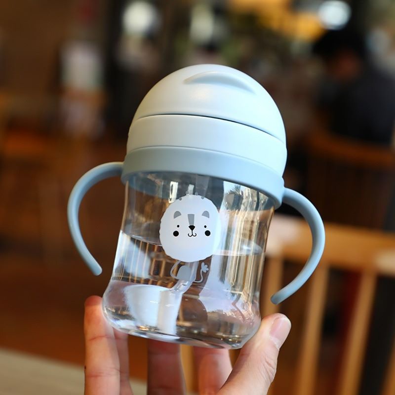 Botol Minum Bayi Botol Anak Botol Balita Sedotan Anti Tumpah Baby Cup Botol Minum 300ML Botol Minum 250ML Botol Minum 330ML Botol Minum 370ML Training Cup Baby BPA Free-250ML Macan