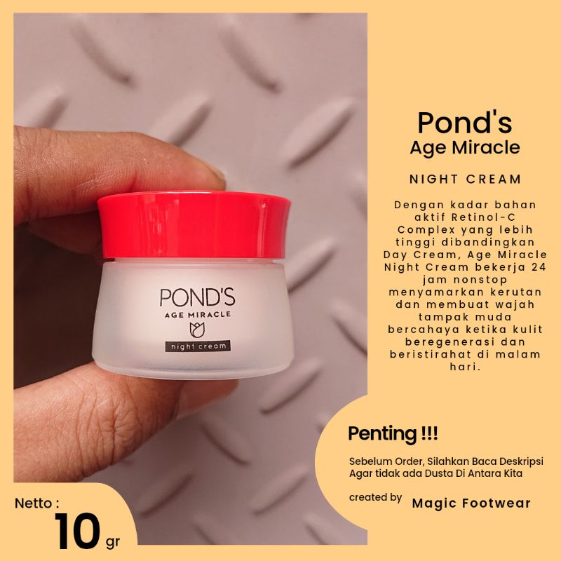 Ponds age miracle youthful glow night Cream 10g 10 g