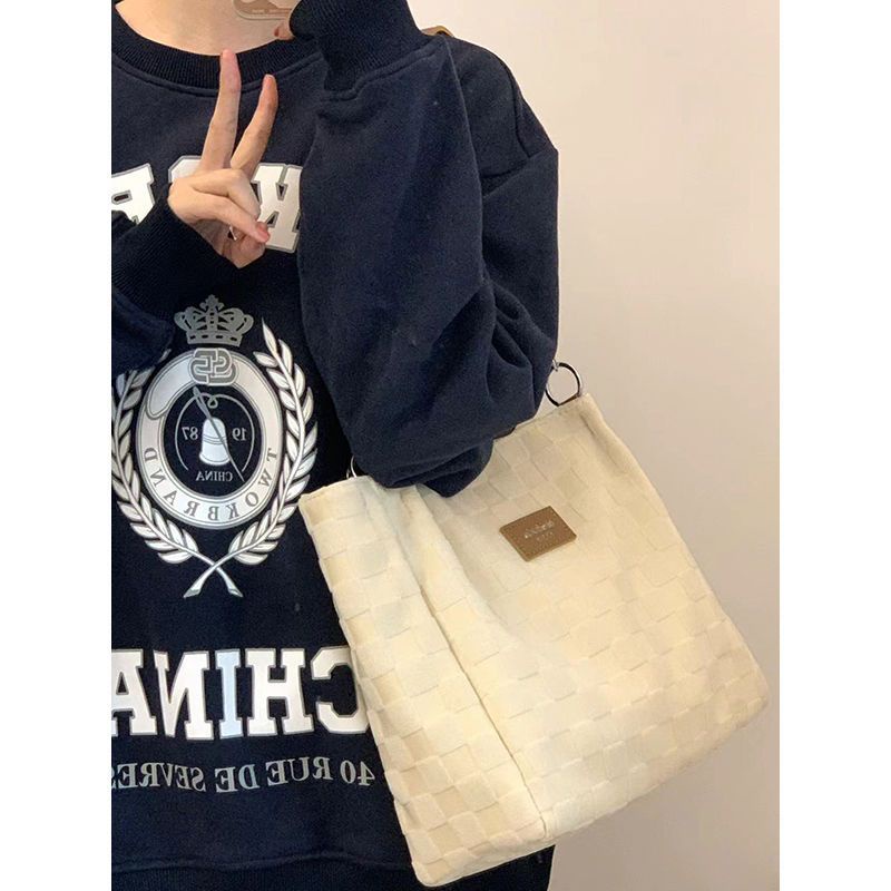 Sera high-end class commuter bag female 2022 new college student single-shoulder portable canvas bag large-capacity tote bag