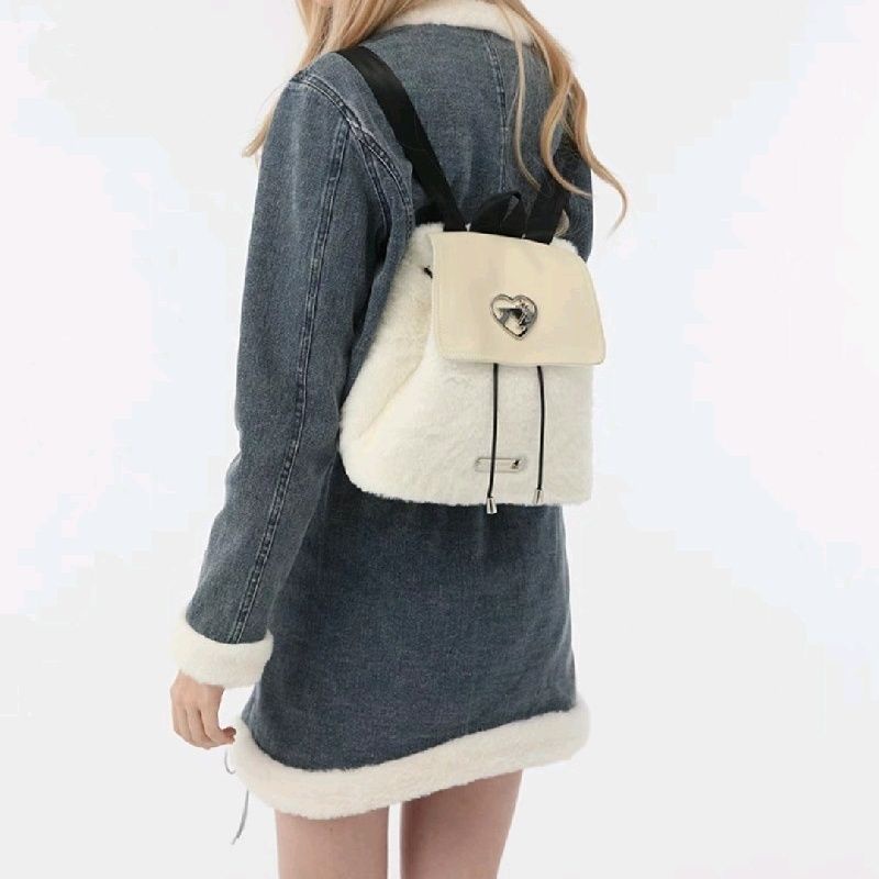 ¤ஐ☽Sera Monyeeii Mengye Asli &quot;Susu Kelinci&quot; Manis dan Lembut College Qianjin Style Mewah Tekstur Ransel Serut