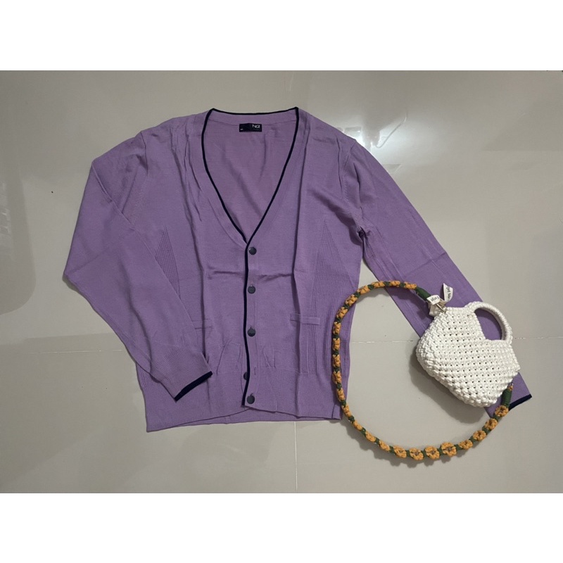 cardigan ungu