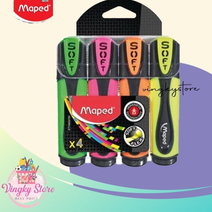 

Stabilo / Highlighter Flou Peps Ultra Soft Isi 4 Maped