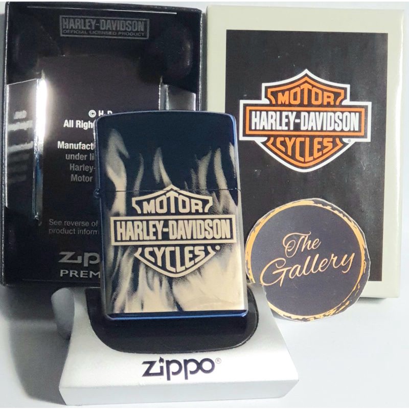 49469 ORIGINAL ZIPPO HD HARLEY DAVIDSON FIRE SAPPHIRE