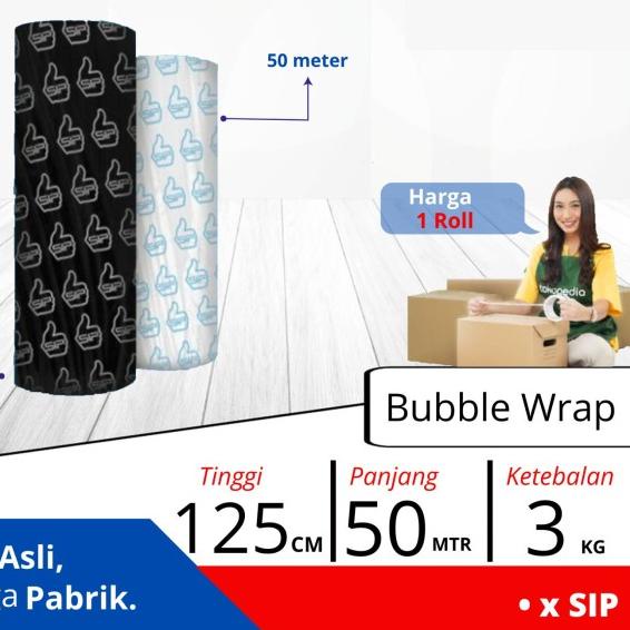 

Bubble wrap Hitam Putih 3kg Plastik Bubblewrap 1 Roll - Hitam, 2.4 KG