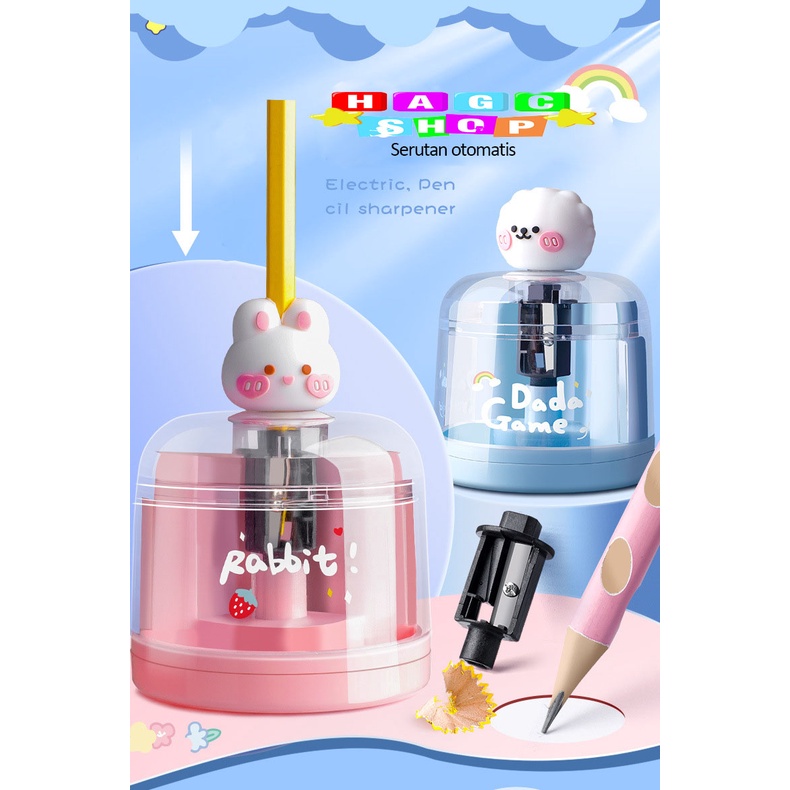 

Hagc shopRAUTAN PERAUT PENSIL ELEKTRIK KARTUN/Electric Pencil Sharpener/Serutan Pensil Otomatis Lucu
