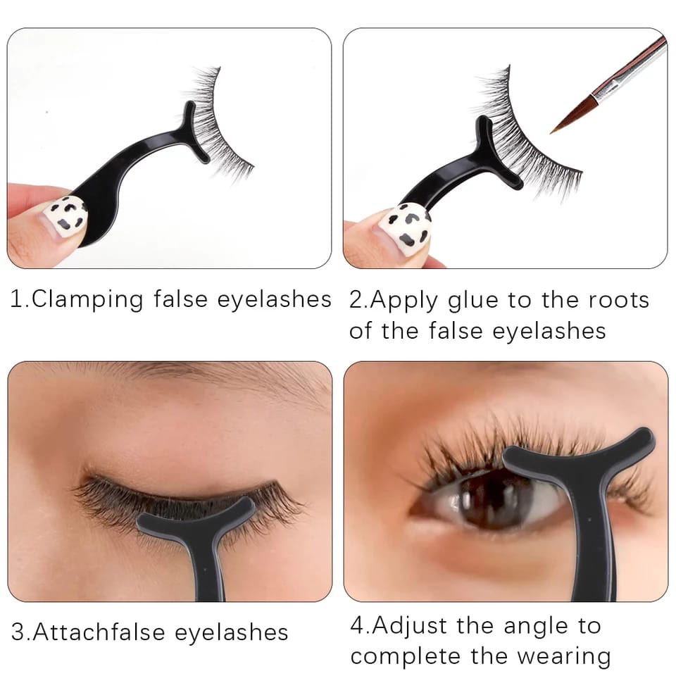 Pinset Multifungsi Bahan Stainless Steel untuk Memasang Bulu Mata Palsu / False Eyelashes Tweezers F848