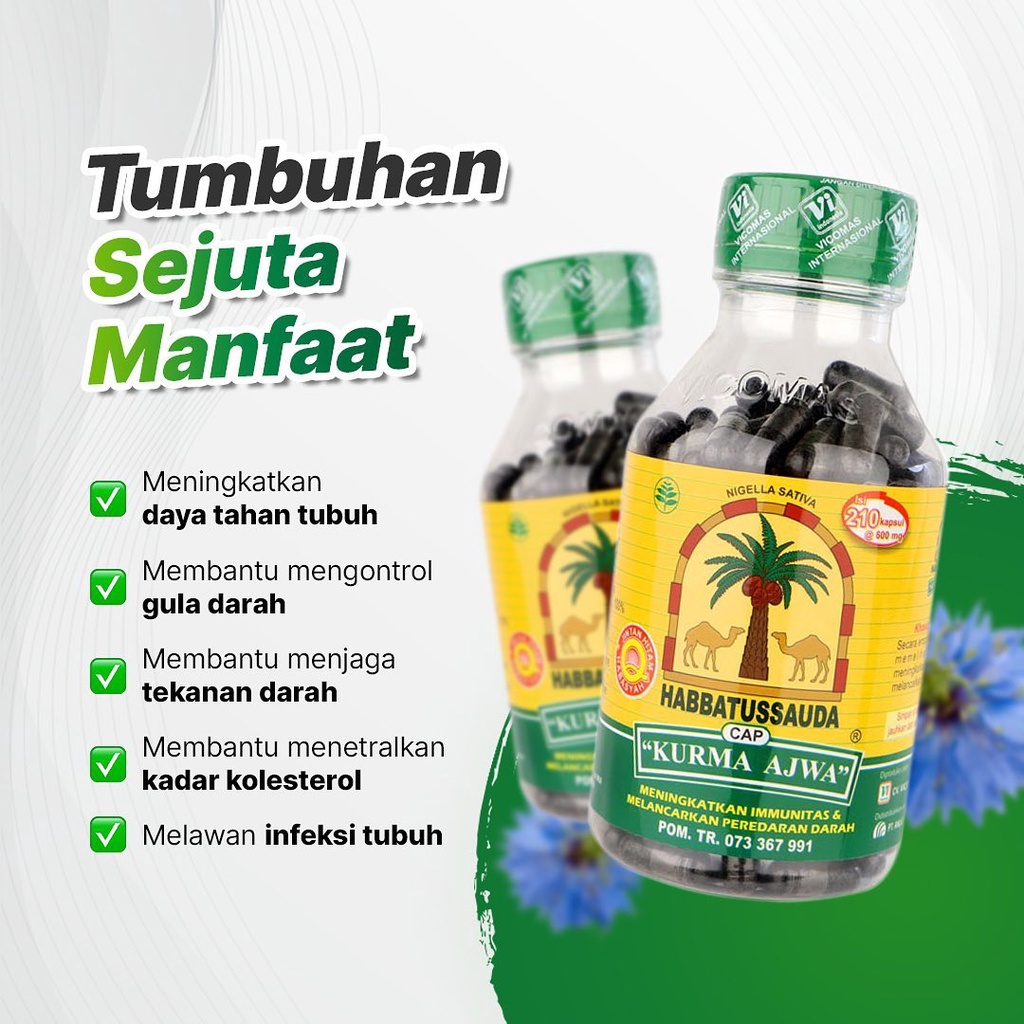 Habbatussauda Original Asli Cap Kurma Ajwa 100 120 210 Kapsul