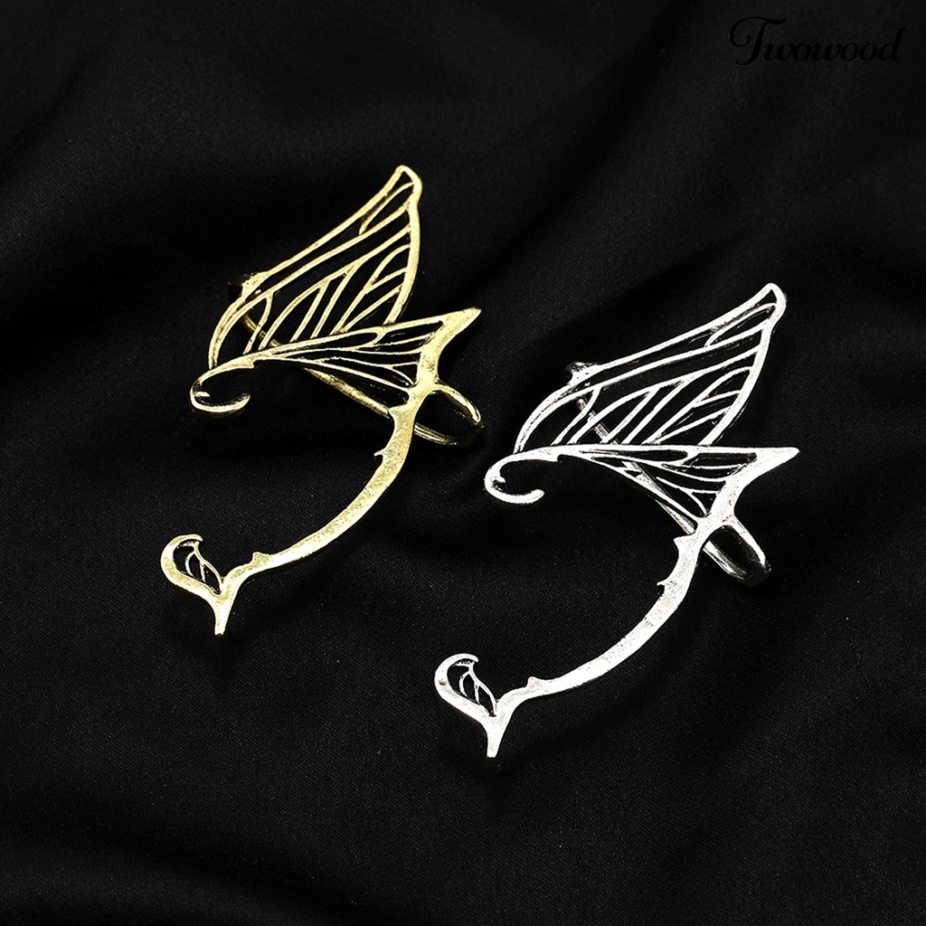 1 Pc Anting Klip Bentuk Sayap Peri Naga Bahan Alloy Metal Gaya Vintage Untuk Hadiah