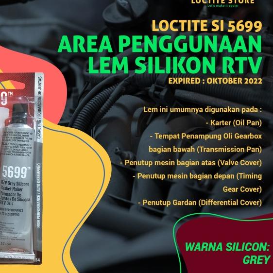 

LEM SILIKON GASKET RTV UNTUK PAKING DAN RADIATOR LOCTITE SI 5699 80ML