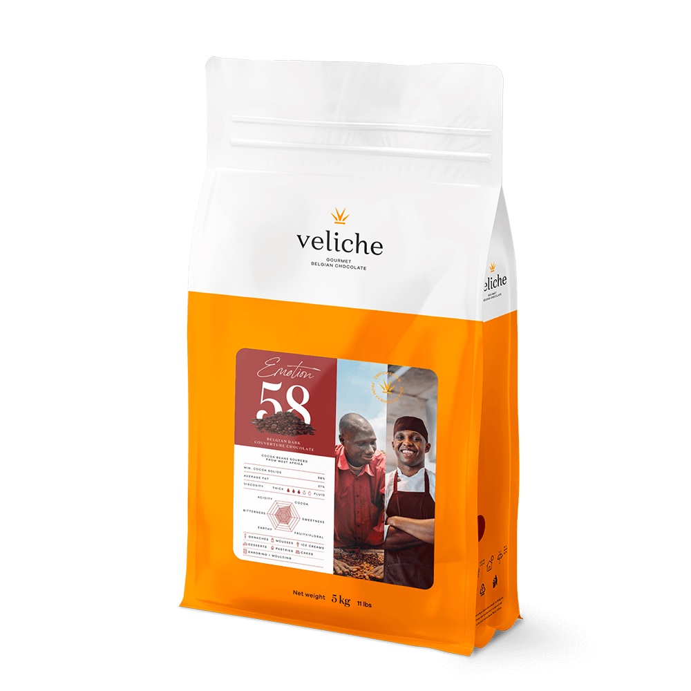 

Dark Chocolate Couverture Veliche 58 % - REPACK