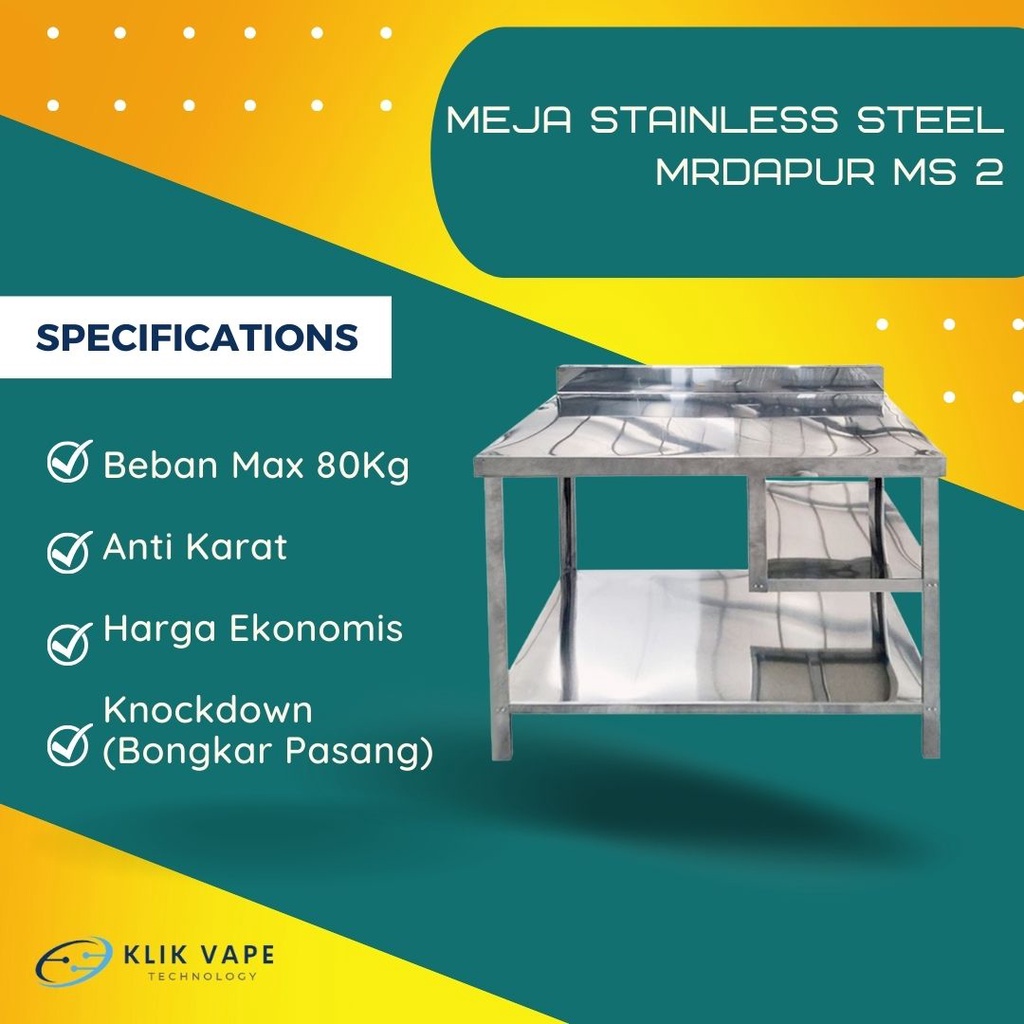 Meja Stainless Steel Termurah Anti Karat MrDapur MS 2
