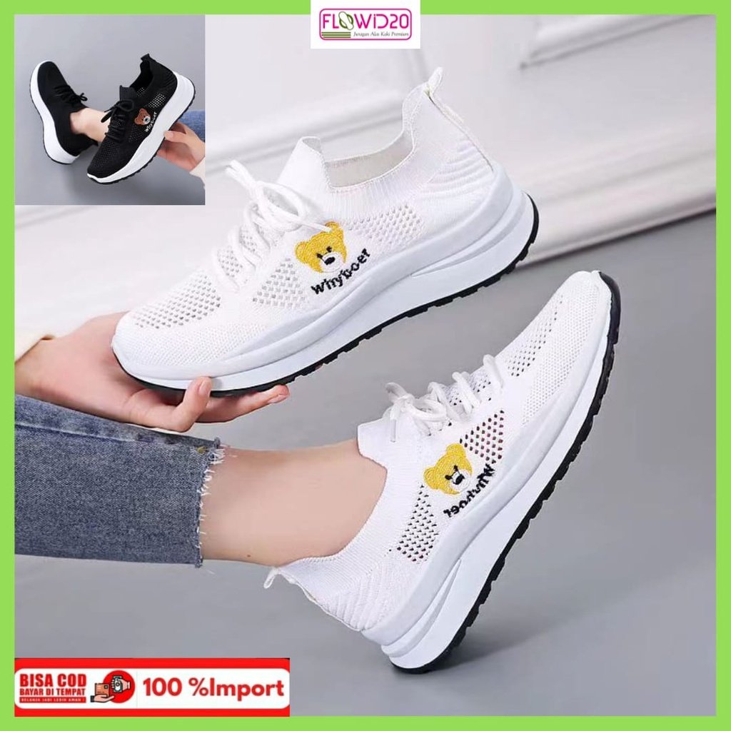 Flowid20 - Sepatu rajut import running gym olahraga sepatu korea 109